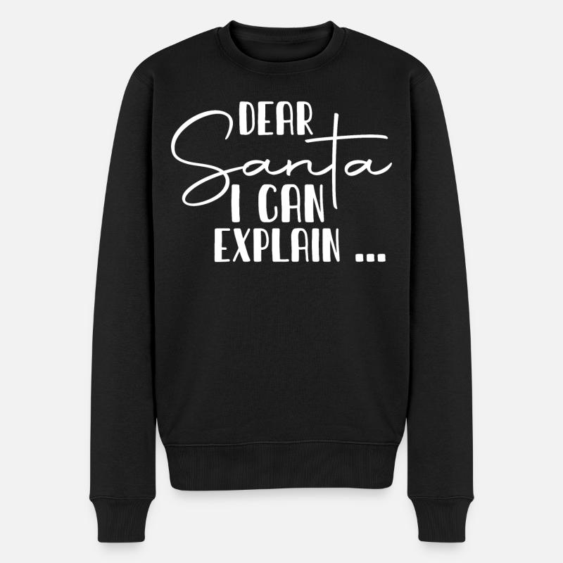 Dear Santa I Can Explain - Men's Premium Organic Jumper - black