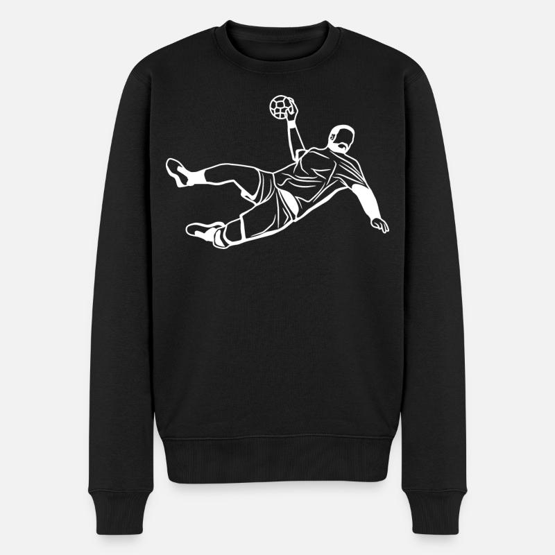 Handball Junge - Männer Premium Bio Pullover - Schwarz