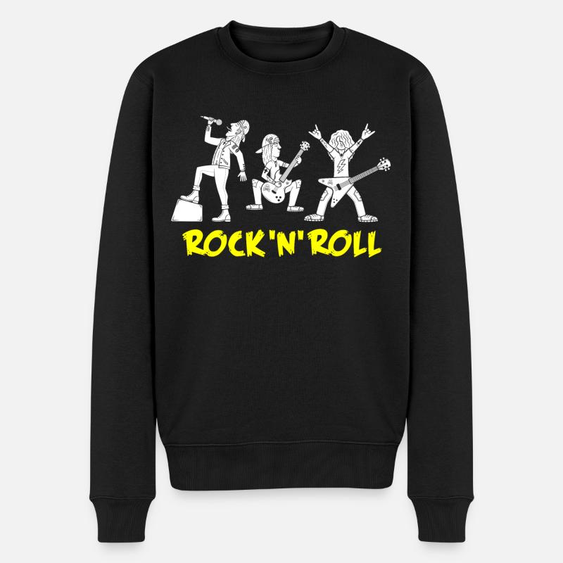 Retro Rock 'n' Roll Musik Band Design - Männer Premium Bio Pullover - Schwarz