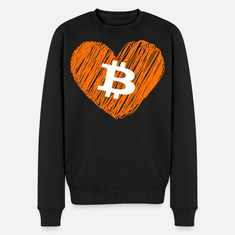Bitcoin Crypto Cryptocurrency Splash - Männer Premium Bio Pullover - Schwarz