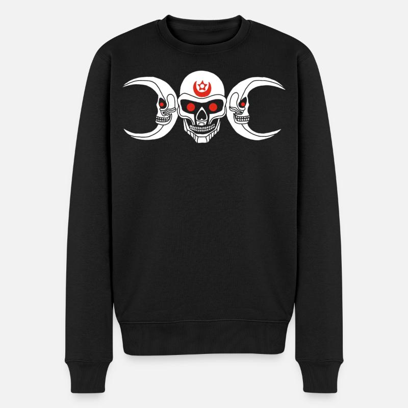 Crâne lunatique blanc - Pull Premium bio Homme - noir