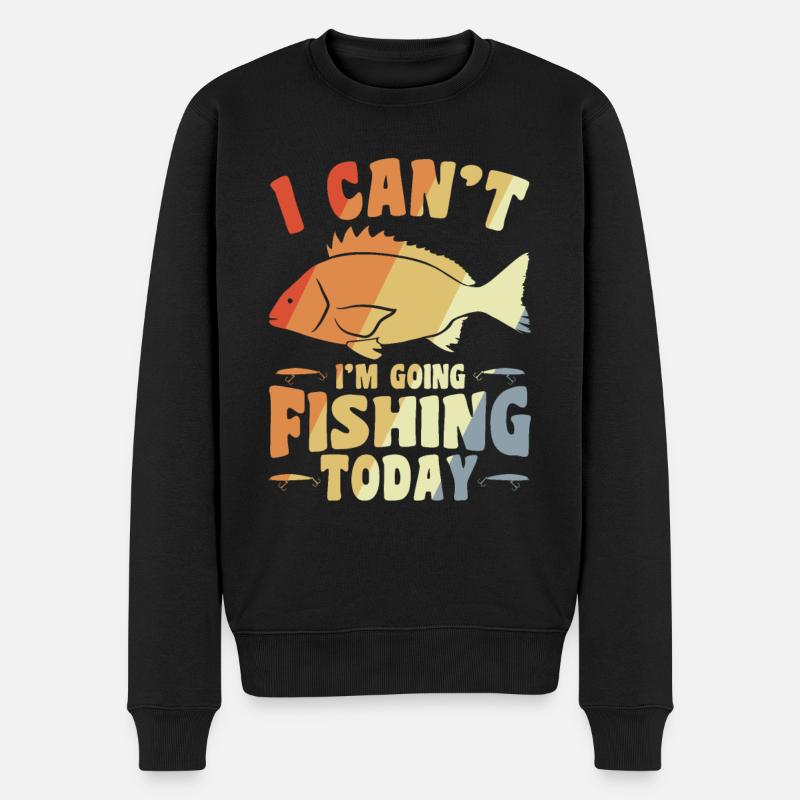 Angler Witz - Männer Premium Bio Pullover - Schwarz