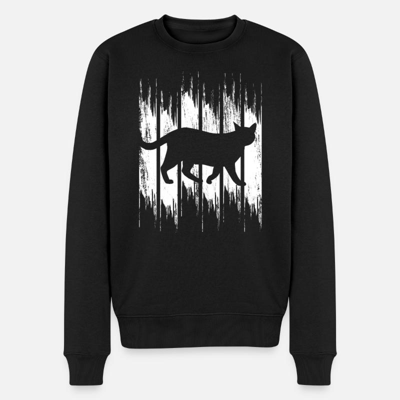 Lustige Katze - Männer Premium Bio Pullover - Schwarz