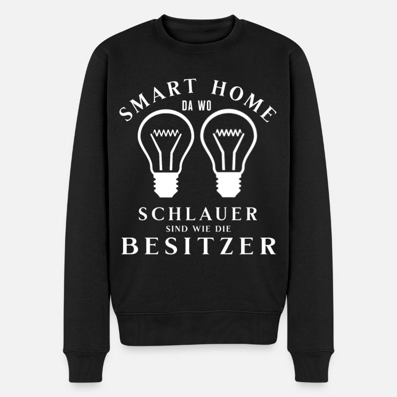 Smart Home T-Shirt Lustig Spruch Nerd Geschenk - Männer Premium Bio Pullover - Schwarz