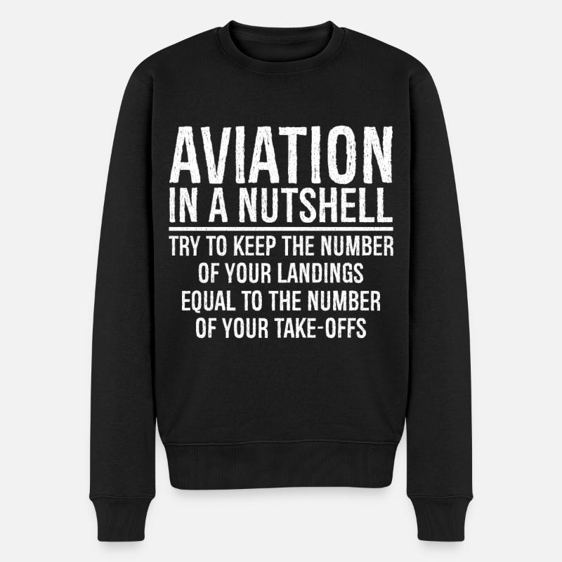 Aviation In A Nutshell Funny - Pull Premium bio Homme - noir
