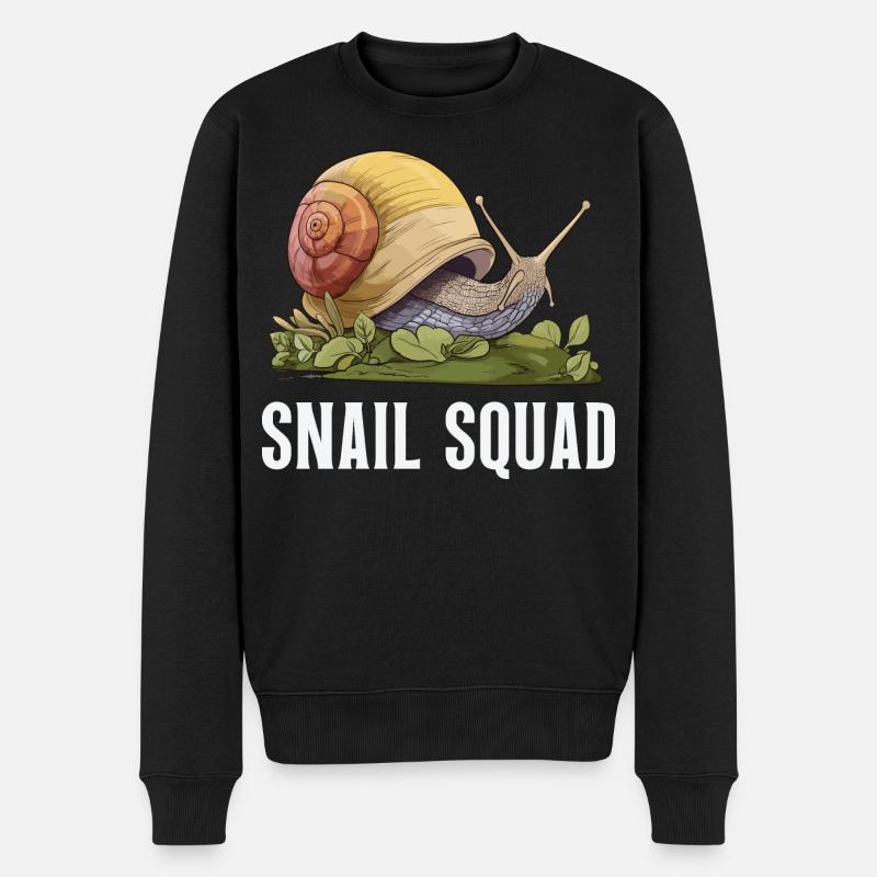 Snail Squad – Schneckenliebe & Gartenhumor - Männer Premium Bio Pullover - Schwarz