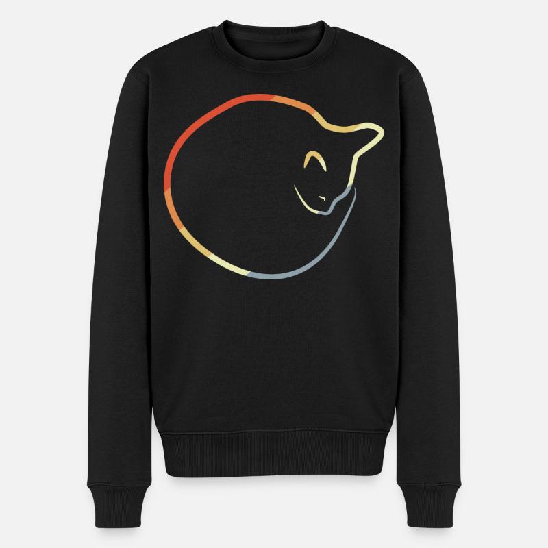 Chat au look rétro - Pull Premium bio Homme - noir