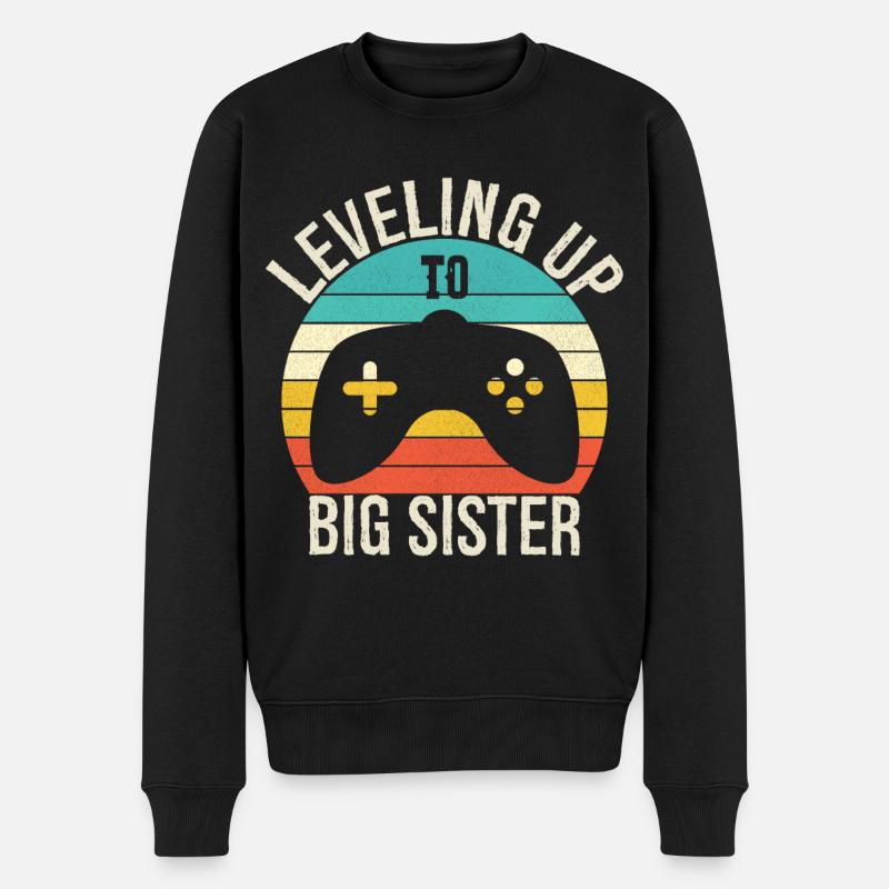 Auf dem Weg zur großen Schwester - Männer Premium Bio Pullover - Schwarz