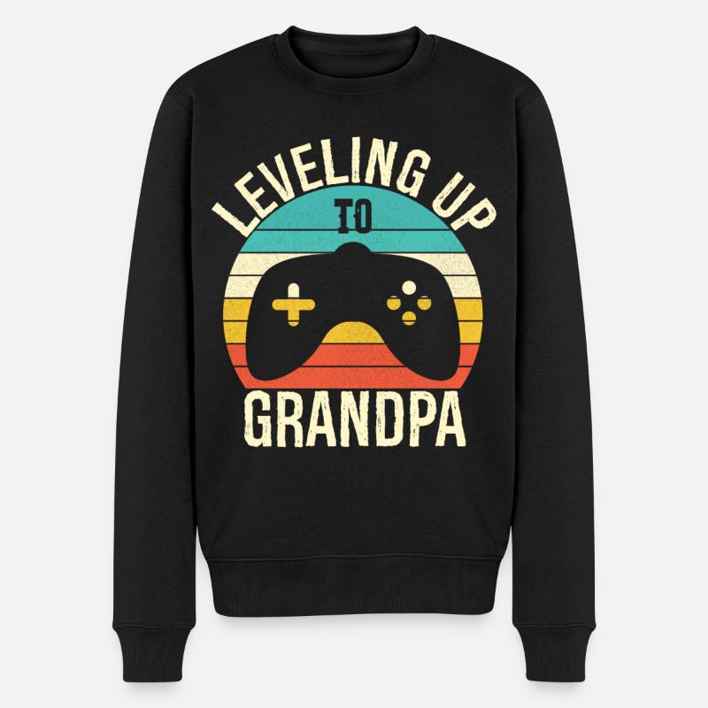 Leveling up to Grandpa - Pull Premium bio Homme - noir