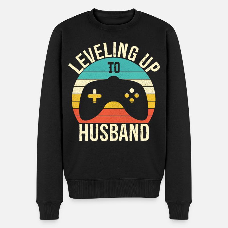Aufstieg zum Ehemann - Männer Premium Bio Pullover - Schwarz