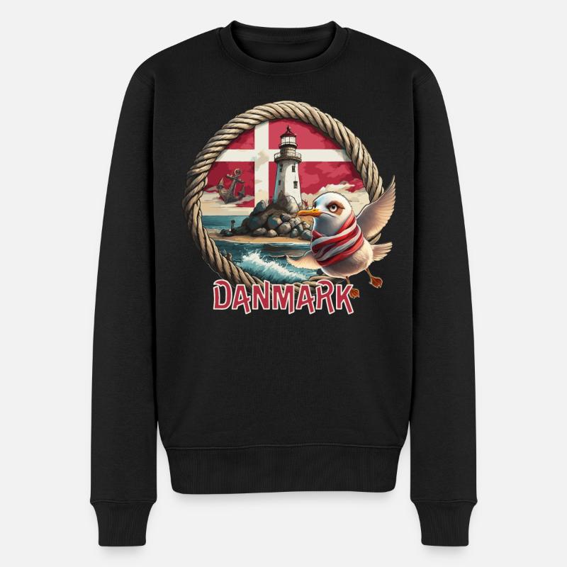 Danmark - Dänemark - Denmark - Männer Premium Bio Pullover - Schwarz