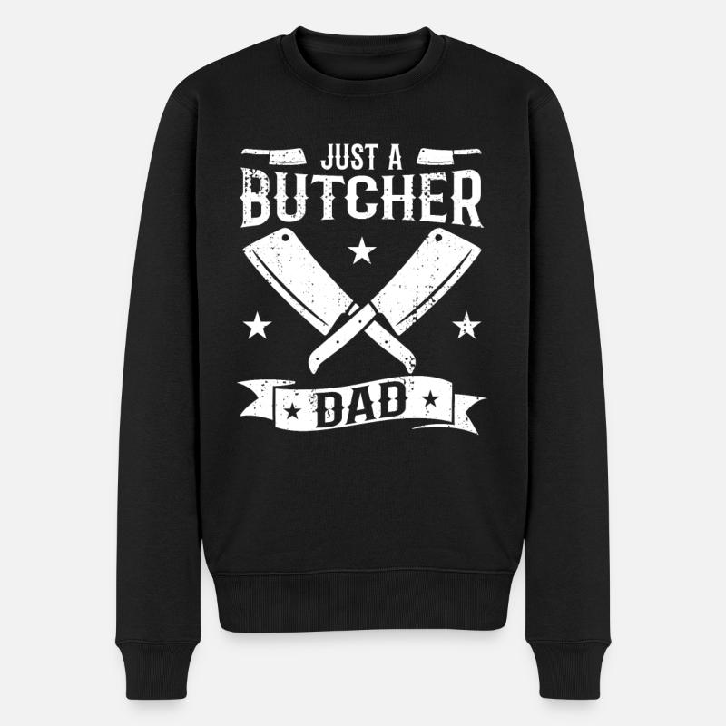 Juste un père de boucher - Pull Premium bio Homme - noir