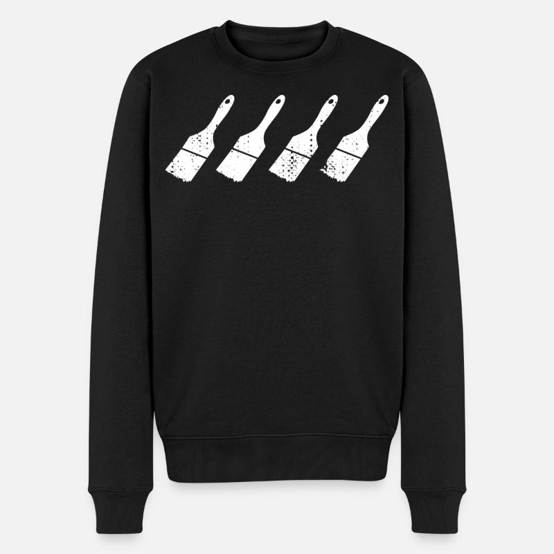 Malerpinsel Skizze - Männer Premium Bio Pullover - Schwarz