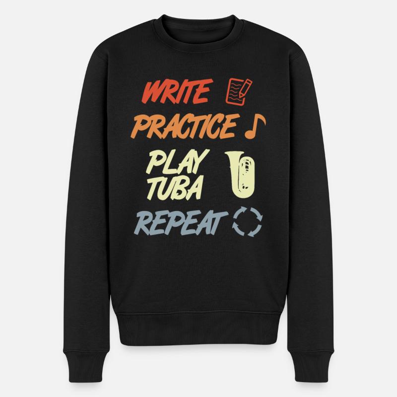 Tuba Motivation - Männer Premium Bio Pullover - Schwarz