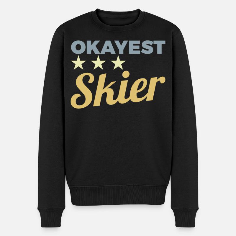 Durchschnittlicher Skifahrer - Männer Premium Bio Pullover - Schwarz