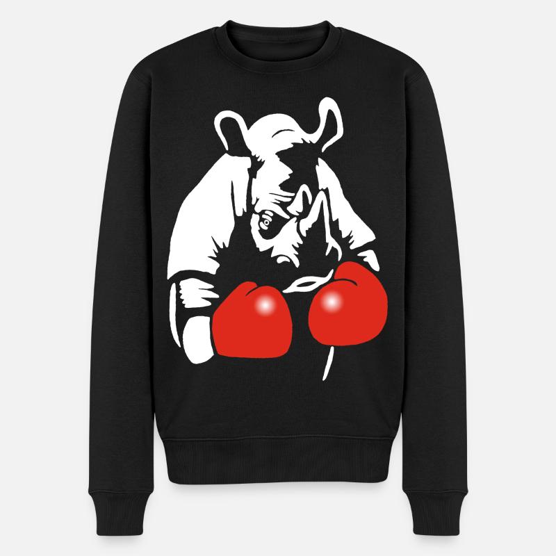 Box-Nashorn - Männer Premium Bio Pullover - Schwarz