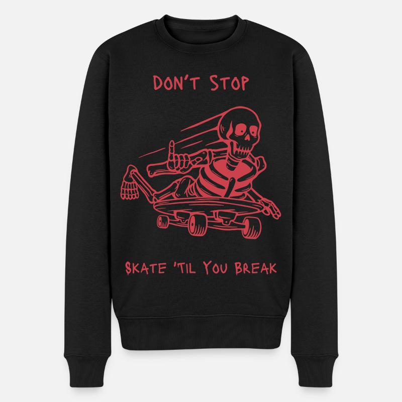 crâne squelette skateboard design - Pull Premium bio Homme - noir