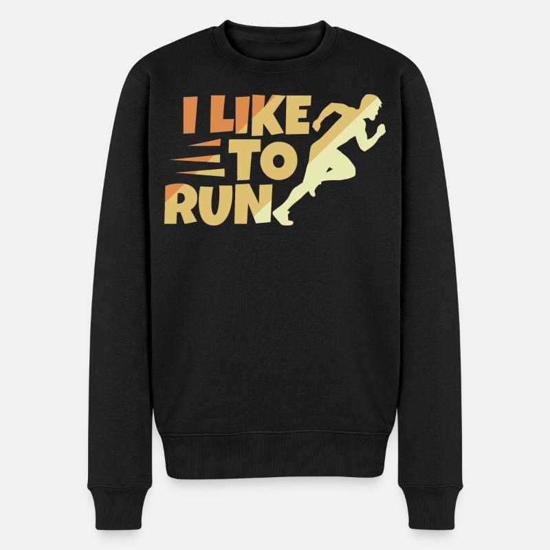 Läuferspruch - Männer Premium Bio Pullover - Schwarz