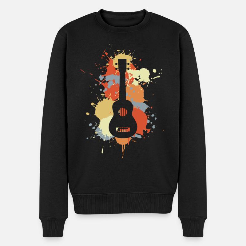 Ukulélé Musique Rétro - Pull Premium bio Homme - noir