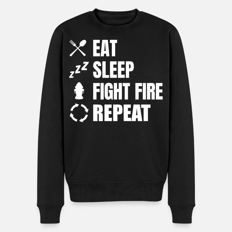 Feuerwehrleute Zeitplan - Männer Premium Bio Pullover - Schwarz