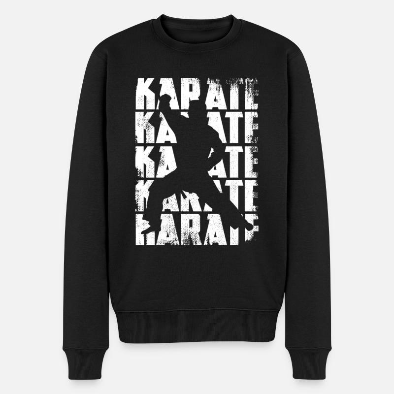 Lustiges Karate - Männer Premium Bio Pullover - Schwarz