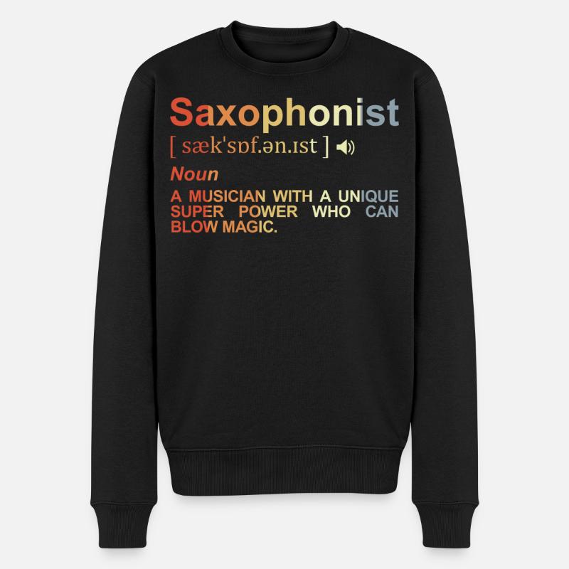 Signification du saxophoniste - Pull Premium bio Homme - noir
