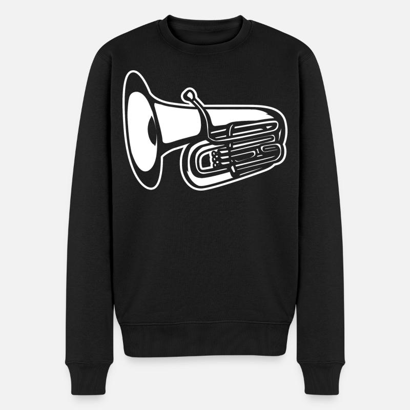 Tuba - Männer Premium Bio Pullover - Schwarz