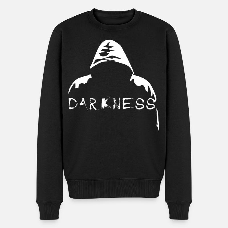 Dunkelheit - Männer Premium Bio Pullover - Schwarz