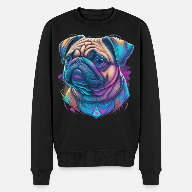 Tête de carlin - Pull Premium bio Homme - noir