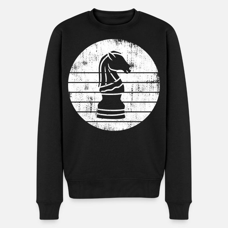 Croquis de chevalier d’échecs - Pull Premium bio Homme - noir