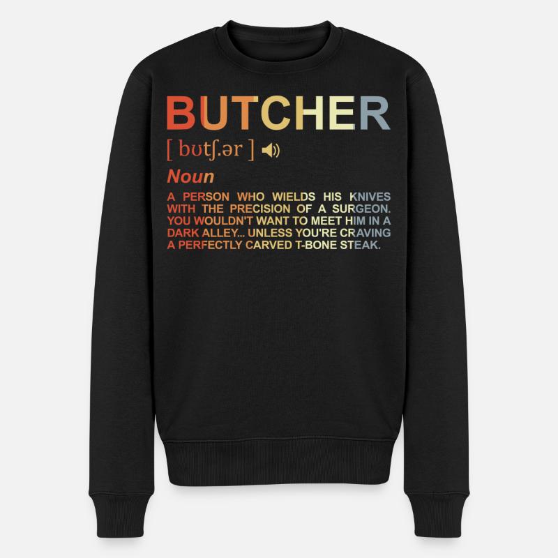 Fleischer Begriff - Männer Premium Bio Pullover - Schwarz