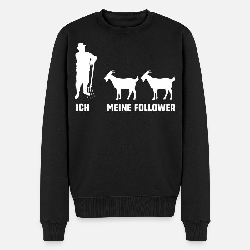 Ich Meine Follower Ziege Ziegen Landwirt Schäfer - Männer Premium Bio Pullover - Schwarz