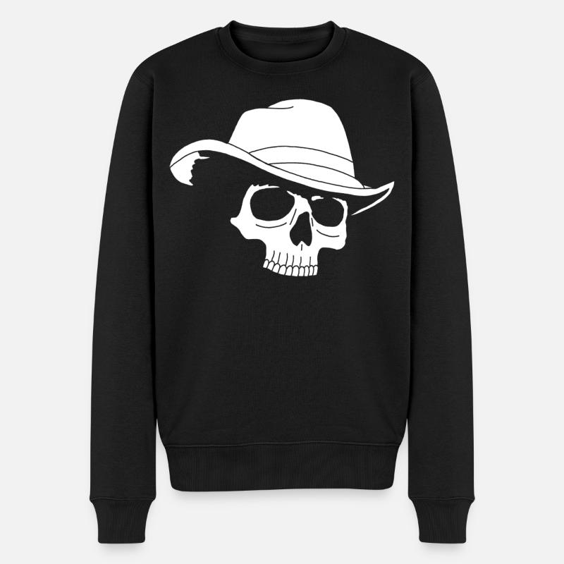 Crâne de cowboy - Pull Premium bio Homme - noir