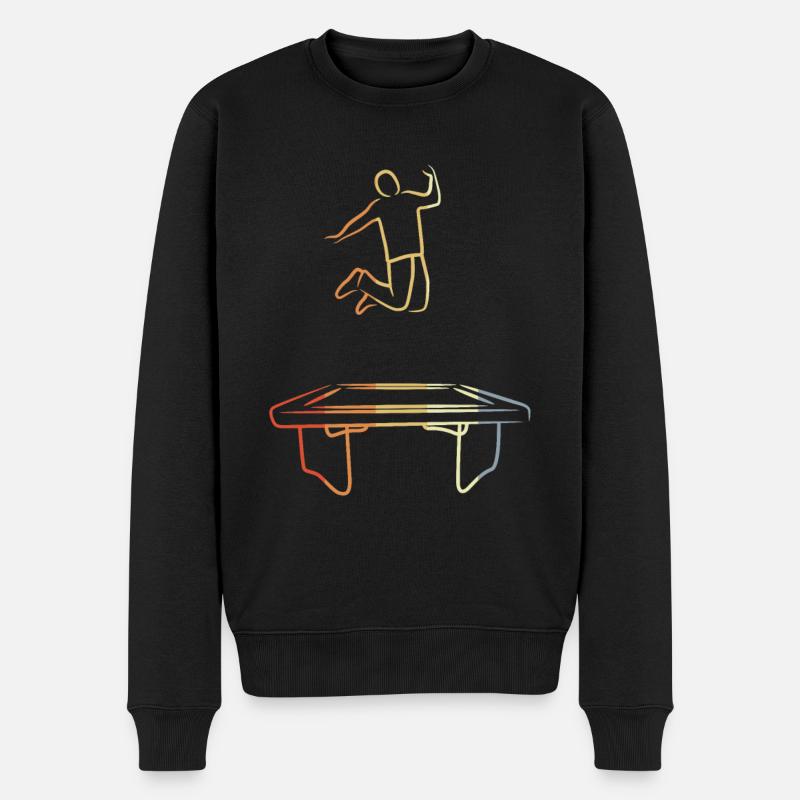 Trampolinist Vintage Look - Männer Premium Bio Pullover - Schwarz