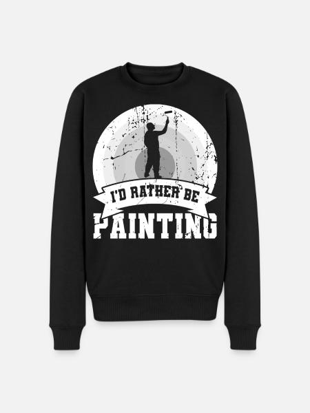 I'd rather paint - Men's Premium Organic Jumper - black