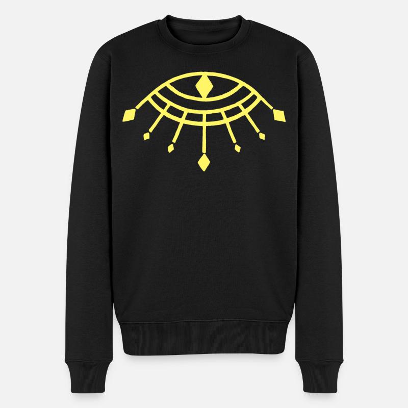 Oeil d'Horus jaune - Pull Premium bio Homme - noir