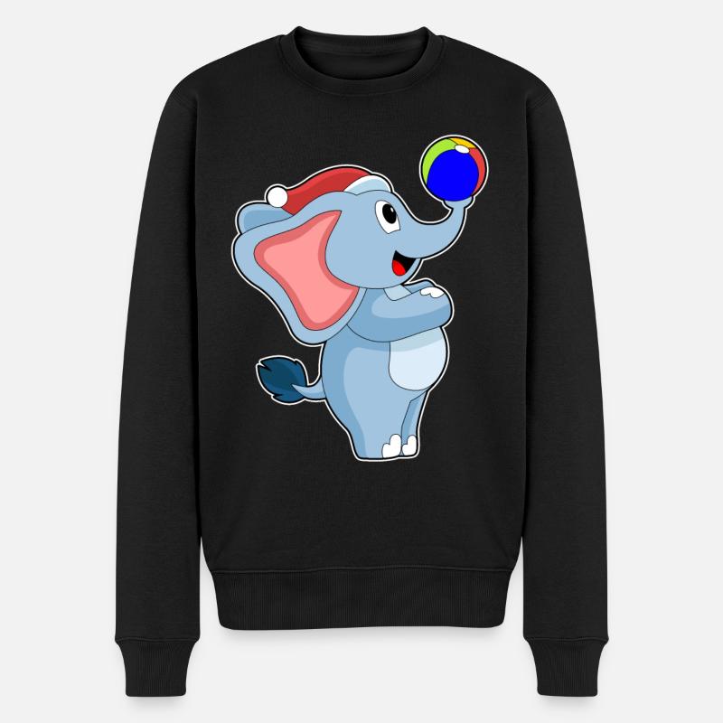 Football de Noël éléphant - Pull Premium bio Homme - noir