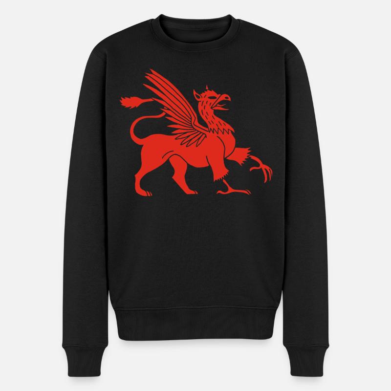 Roter Greif - Männer Premium Bio Pullover - Schwarz