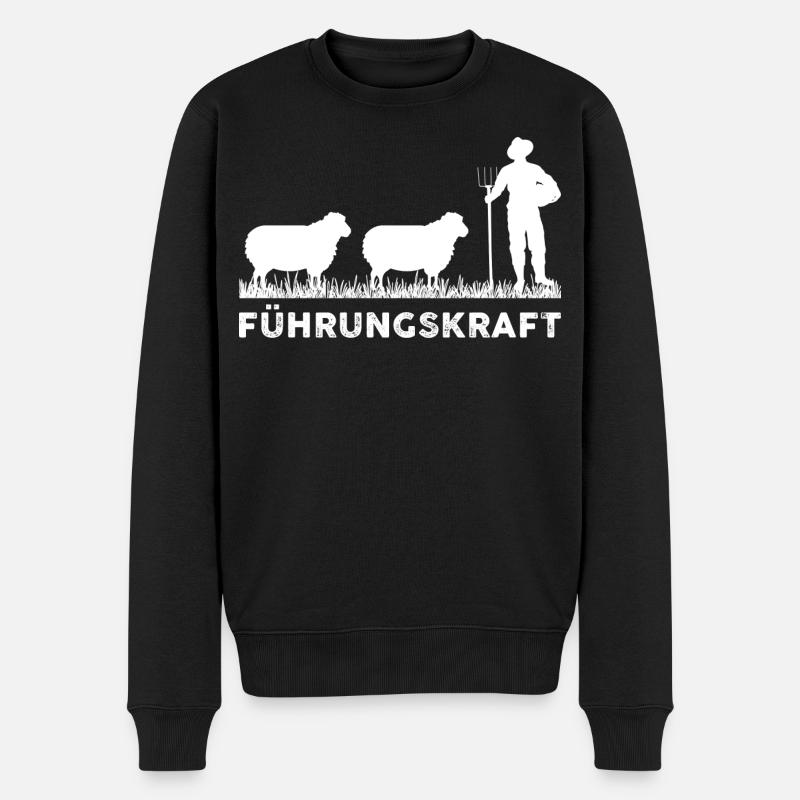 Ich bin eine Führungskraft auf den Bauernhof Schaf - Männer Premium Bio Pullover - Schwarz