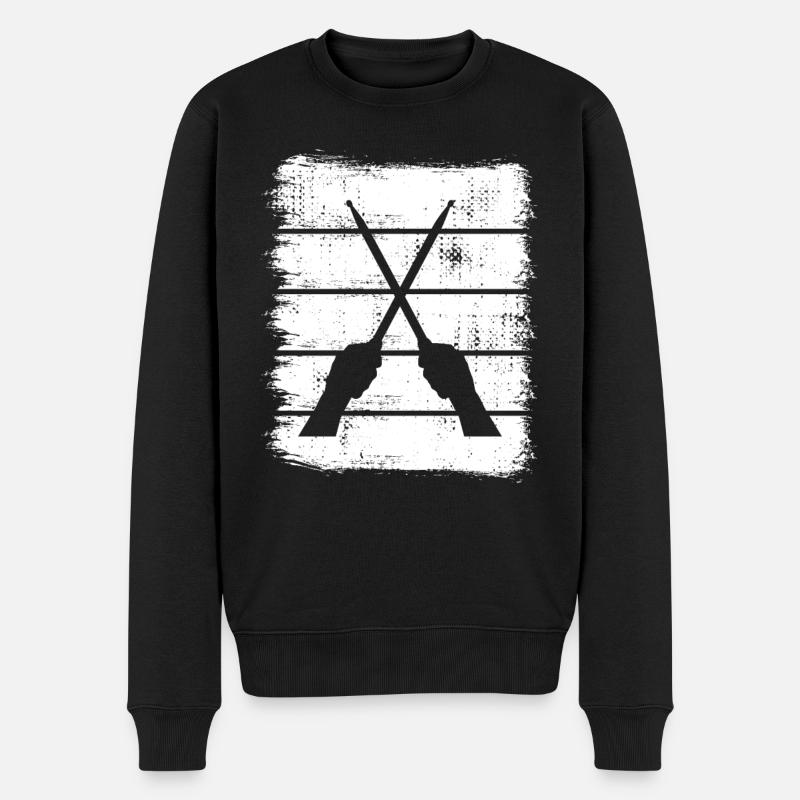 Dessin de baguettes - Pull Premium bio Homme - noir