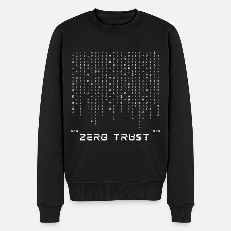 Code binaire Zero Trust - Pull Premium bio Homme - noir