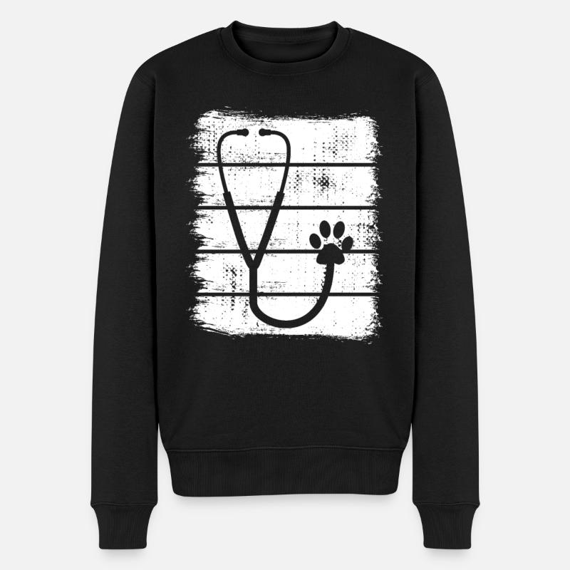Stethoskop Skizze - Männer Premium Bio Pullover - Schwarz