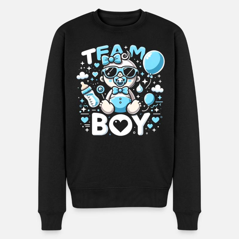 Team Boy - Männer Premium Bio Pullover - Schwarz