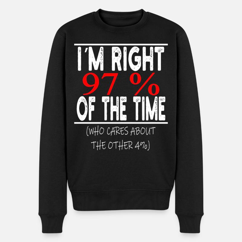 Witzer Spruch Rechthaber - Pull Premium bio Homme - noir