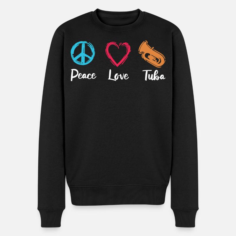Tuba Paix Amour - Pull Premium bio Homme - noir