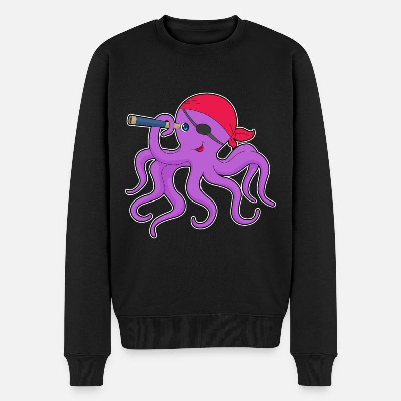 Jumelles Octopus Pirate - Pull Premium bio Homme - noir