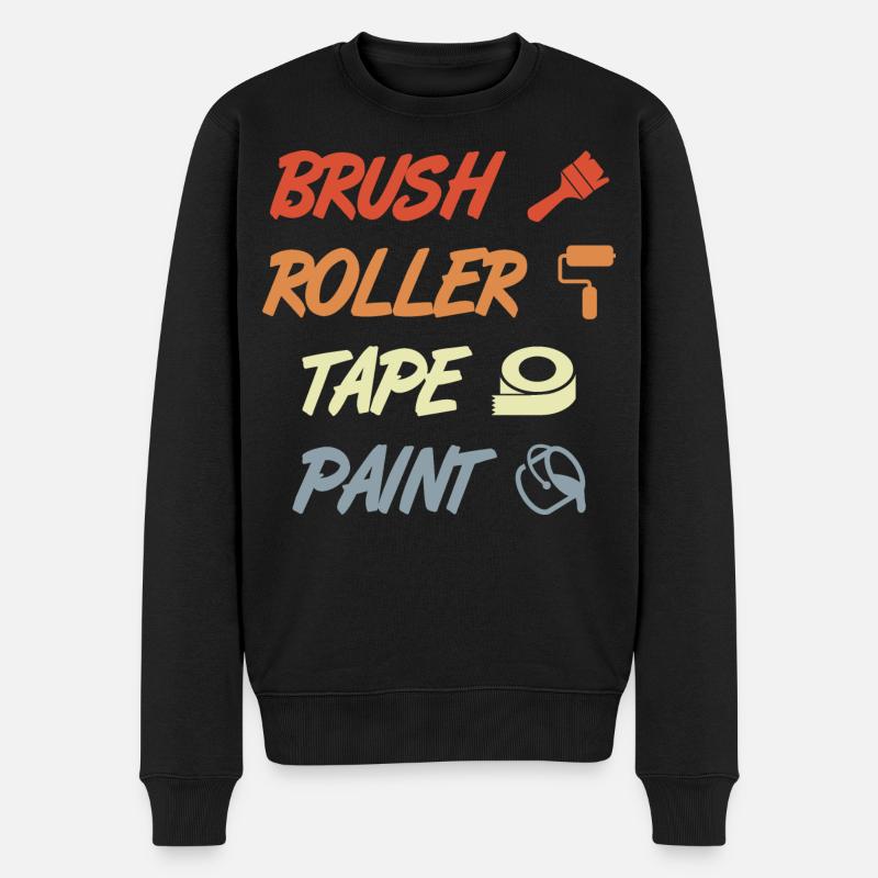 Brosse Rouleau Ruban Peinture - Pull Premium bio Homme - noir