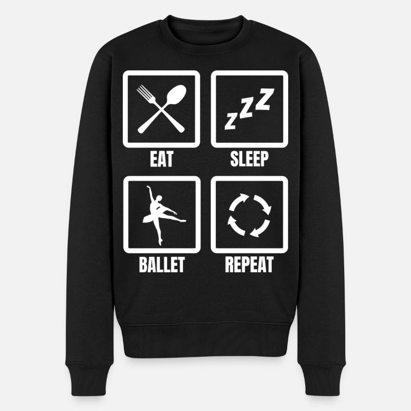Eat Sleep Ballet Repeat - Männer Premium Bio Pullover - Schwarz