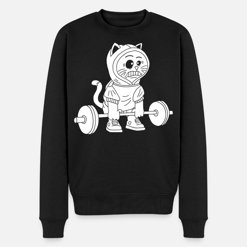 La puissance du chaton blanc - Pull Premium bio Homme - noir