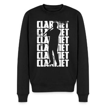 Lustiger Klarinettist - Männer Premium Bio Pullover - Schwarz - Vorne - Nico (187cm)